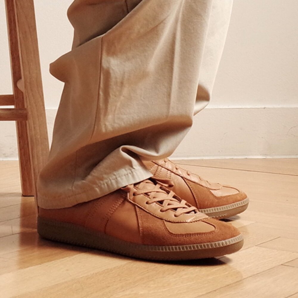 Reproduction of Found Camel Brown GMTs (Casual Sneakers), Size 39, Leather